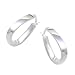 SILVER SQUARE HANDBAG SHAPE HOOP EARRINGS