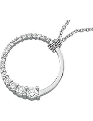 14K White Gold 1/2 Ct Tw Journey Diamond Pendant