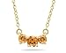1.00 CTW Citrine Three Stone Pendant Necklace 14K Yellow Gold