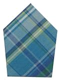 Durable Hand Woven 100% Cotton Blue Plaid Napkins 22x22 Inches Set of Six