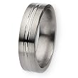 Brushed and Polished Grooved Titanium Ring (6.0 mm) - Sizes 8-12
