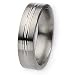 Brushed and Polished Grooved Titanium Ring (6.0 mm) - Sizes 8-12