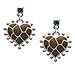 Two Tone Enamel Giraffe Print Heart - Two Sided - title=