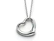 Silver Tone Designer Style Open Floating Heart Charm Pendant Necklace