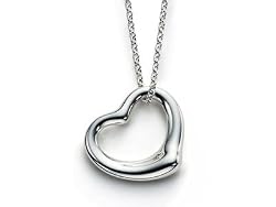 Silvertone Designer Style Open Floating Heart Charm Pendant Necklace Fashion Jewelry