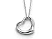 Silvertone Designer Style Open Floating Heart Charm Pendant Necklace Fashion Jewelry