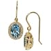 1/6ctw Oval Blue Topaz and Diamond Earrings