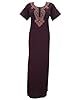 Womans Long Kaftan Caftan Neck Embroidered Muumuu Kaftans Loungerwear Dress Medium Sz