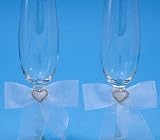 Beverly Clark Crystal Heart Organza Bow Flutes