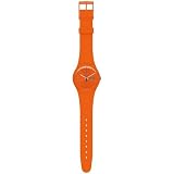 Swatch Women's Skin SUOO701 Orange Silicone Quartz Watch with Orange Dial