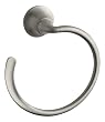 Kohler K-11377-BN Forte Sculpted Towel Ring, Vibrant Brushed Nickel
