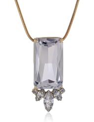 Noir Jewelry Rectangle Pendant Necklace, 18.5"+2"