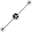 Surgical Steel Peace Sign Barbell Industrial Barbell Earring