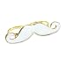Schnurrbart Ring Mustache Doppelring Moustache Bart weiß - verstellbare Größe - Party Beard