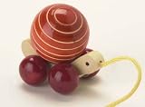 Wooden Turtle Pull Toy - Non-toxic Vegetable Dyes, Fair Trade