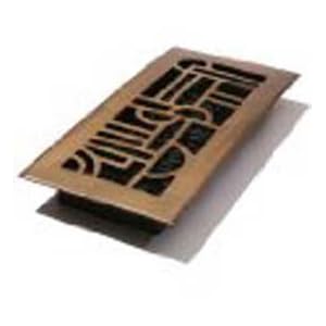 Decor Grates AD410-NKL 4-Inch by 10-Inch Art Deco Floor Register, Solid Brass with Brushed Nickel Finish