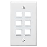 Leviton QuickPort Flush Mount - Wall mount plate - white - 6 ports