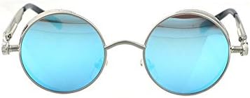 Retro round frame sunglasses reflective sunglasses for men and women personality (C66)