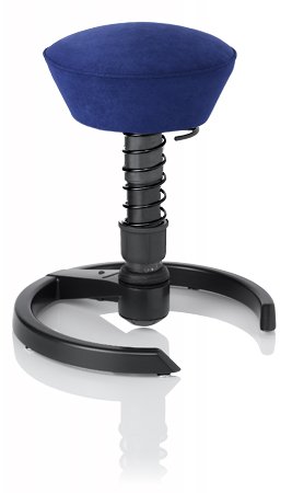 SWOPPER CLASSIC 3D-Aktiv-Bürostuhl Hocker Sitzpolster Normal, Farbe royal-blau, Fussring mit Metallgleiter, Feder SMALL 40 - 80 kg, Basis Anthrazit, Federfarbe schwarz (SWOP06SML)