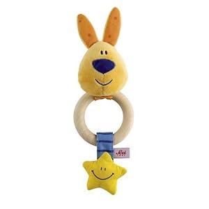 Sevi Wood Teething Ring Rattle Rabbit