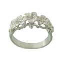 5 Plumeria Flower Hawaiian Jewelry Ring in Sterling Silver