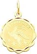 14K Gold Engraveable Capricorn Zodiac Disc Charm