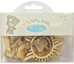 Bulk Buy: Trimcraft Paper Crafts (3-Pack) Tiny Tatty Teddy Wooden Shapes 16/Pkg Boy TTTWC001