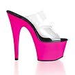 Pleaser Shoes Women��s ADORE-702UV, 6 1/2'' Stiletto Heel Neon Bottom Platform Slide