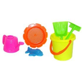6 pieces of beach litter box set - buckets, shovels and more ...