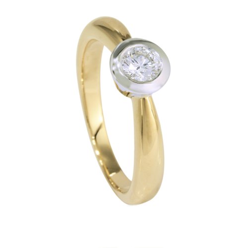 Bella Donna Damenring 585/000 Gelbgold Wei&szlig;gold 1 Brillant 0,35 Carat Wei&szlig; Piqu&eacute;1 Ringgr&ouml;&szlig; Preisvergleich