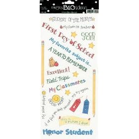Me & My Big Ideas Sayings Stickers 5-1/2 Inch by 12 Inch Sheet Packaged, School Days