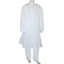 Present for Him White Cotton Embroidered Kurta Pajama Size L Chest :44