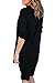Mulisky Women V Neck Roll Up Sleeve Long Blouse High Low Casual Mini Shirt Dress