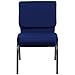 Flash Furniture HERCULES Series 21''W Stacking Church Chair in Navy Blue Fabric - Silver Vein Frame