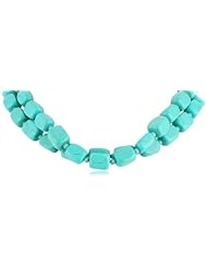 Sterling Silver and Turquoise Double Strand Nugget Necklace, 17.5"