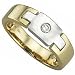 0.10 Ct. Round Brilliant Cut Diamond, Two Tone 14Kt. Gold. Diamond Solitaire Men's Ring