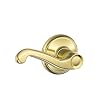 Schlage F10FLA605 Flair Passage Lever, Bright Brass