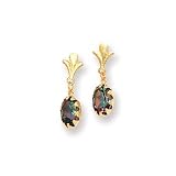 14k 8x6 Oval Mystic Fire Topaz Earrings