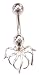 White Crystal Octopus Sea Barbell Body Jewelry Piercing