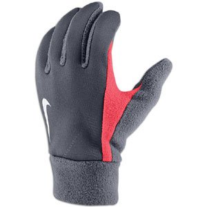 Nike Mens Thermal Running Gloves, Gray/Red, XL