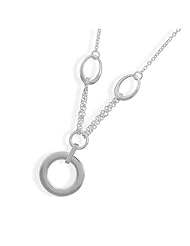 16" Link Necklace with Circle Drop