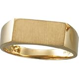 14K Yellow 07.50X15.00 MM Gents Signet Ring W/brush Finished Top