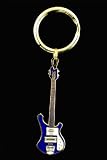 Electric Bass Guitar Key Chain - Blue - B001J1UZ04