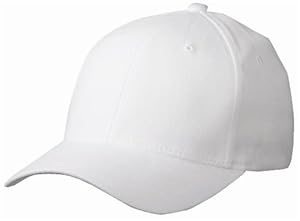 Flexfit ® Fullcap 6 Panel Baseballcap mit geschlossener Rückseite und Elasthananteil in 13 Farben und 2 Grössen ( S/M und L/XL ) Weiss ( Weiß ),S/M ( Small/Medium ) für 56/57 cm Kopfumfang Weiß,S-M