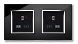 Retrotouch RTS2000 13A Dual Double Plug Socket Black