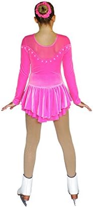 Chloe Noel DLV24 Sweetheart Long Sleeve Sparkle Velvet Dress with Mesh (Sparkle Folly Pink, Child Large)