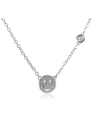 Shy by Sydney Evan Happy Face Diamond Bezel Necklace, 16.25"