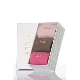 Ladies 3 Pair Elle Plain Angora Sock Gift Box
