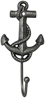 Anchor Clothes Hook 7" Nautical Decor by Ships Chandlery | SC-AH7 (Rustic Silver)