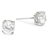 CZ by Kenneth Jay Lane Classic CZ 3 Carit Round Stu